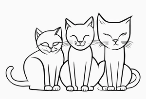 three cats tattoo idea