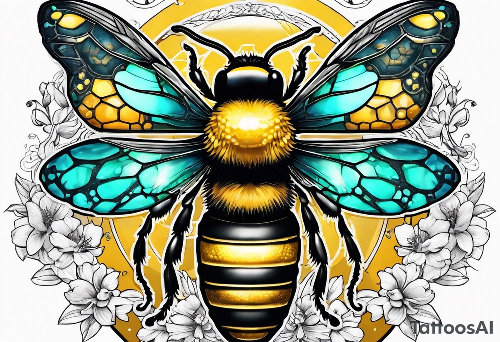 libra with bee tattoo idea