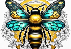 libra with bee tattoo idea
