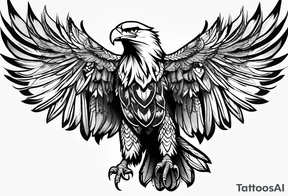 eagle full body fly tattoo idea