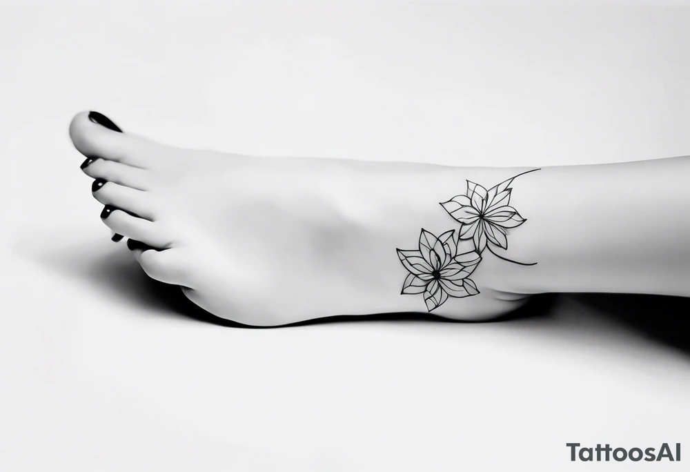 feminine ankle bracelet tattoo idea