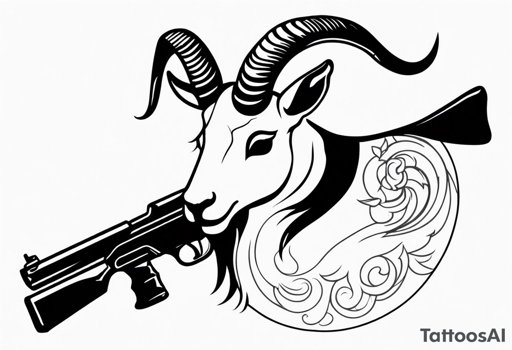 capricorn with sunglasses and a shotgun tattoo idea