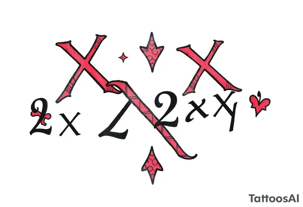 Tattoo that says 2XX 2XY in cute font tattoo idea