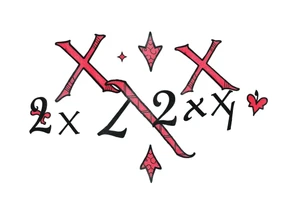 Tattoo that says 2XX 2XY in cute font tattoo idea