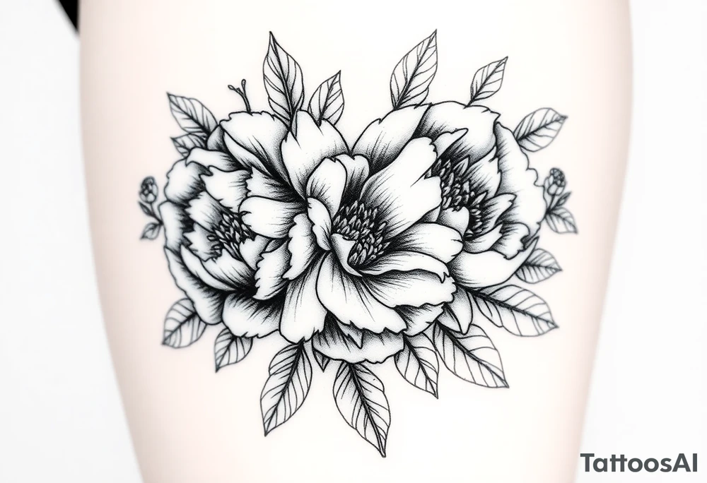peonies and honey combs tattoo idea