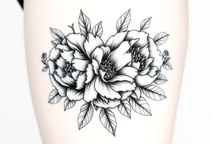 peonies and honey combs tattoo idea