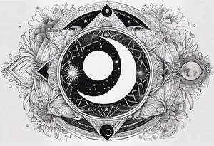 Astrology, Cancer & Aquarius, Natal Chart, vision, yin yang, the moon, the sun, Uranus, Pluto, spiritual third eye, mystical armband tattoo idea