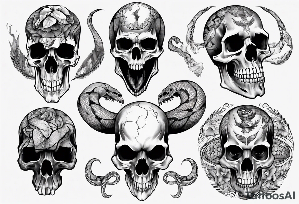 python skull tattoo idea