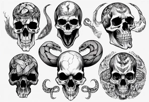 python skull tattoo idea