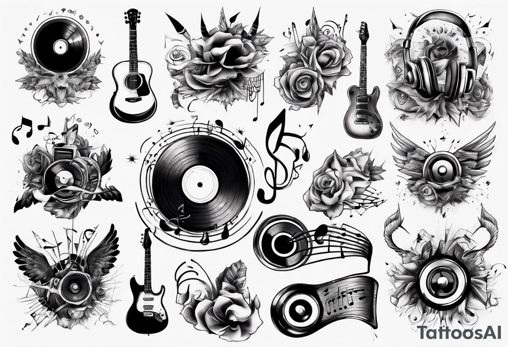 music sound tattoo idea