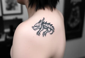 Créame un tarro en miniatura para la parte baja del bicep de una personaje principal de dragón Ball con el nombre dé Lorelay, el diseño representa a mi hermana pequeña tattoo idea