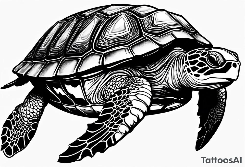 Sea turtle mama tattoo idea
