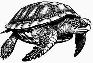 Sea turtle mama tattoo idea