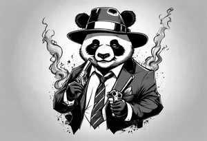 gangster panda evil
smoking with a gun tattoo idea