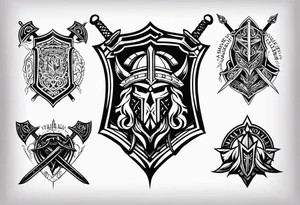 Valhalla sword shield tattoo idea