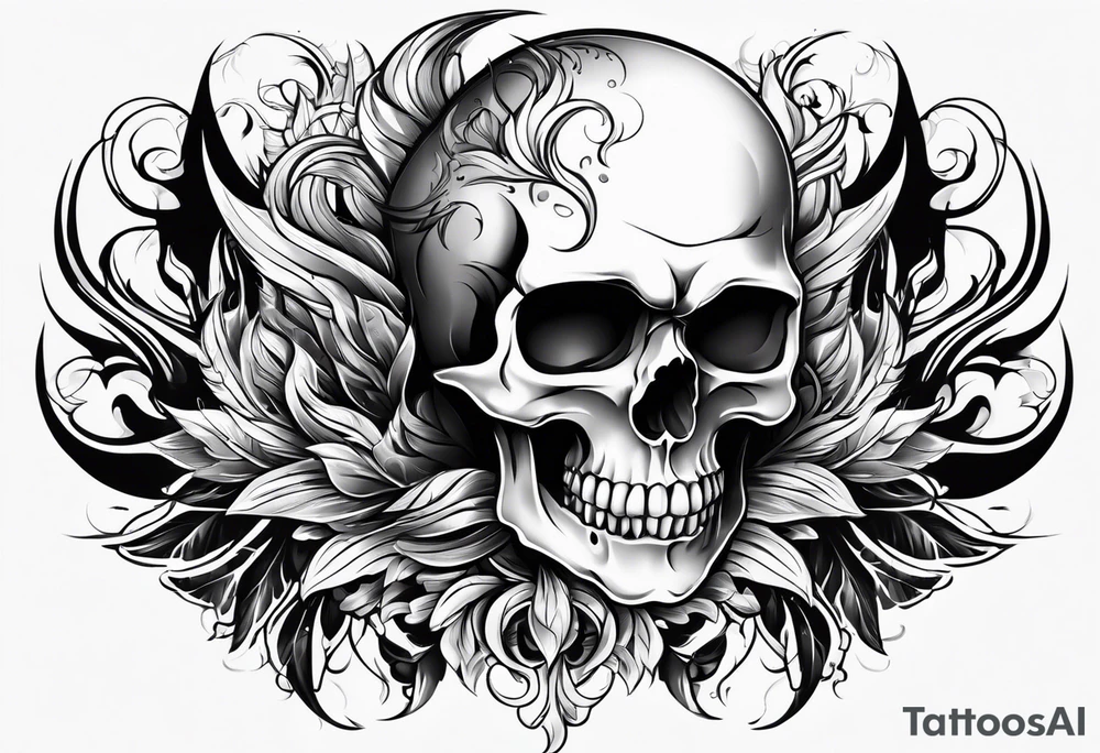 Skull flames tattoo idea