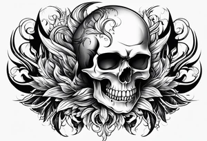 Skull flames tattoo idea