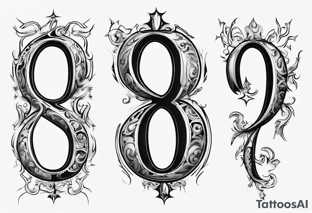 number 9 upside down and right side up connected. 9:16 aspect ratio. tattoo idea