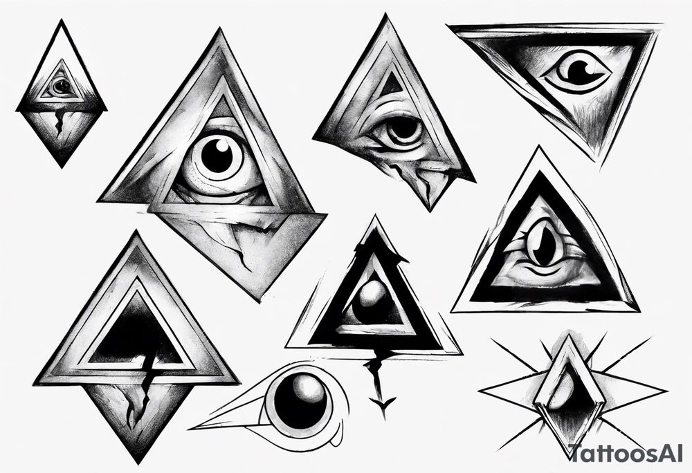 Triangle with a claw inside looking like its coming out tattoo idea