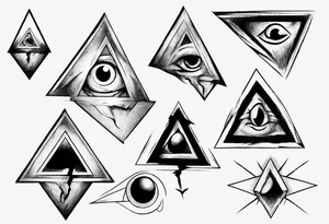 Triangle with a claw inside looking like its coming out tattoo idea