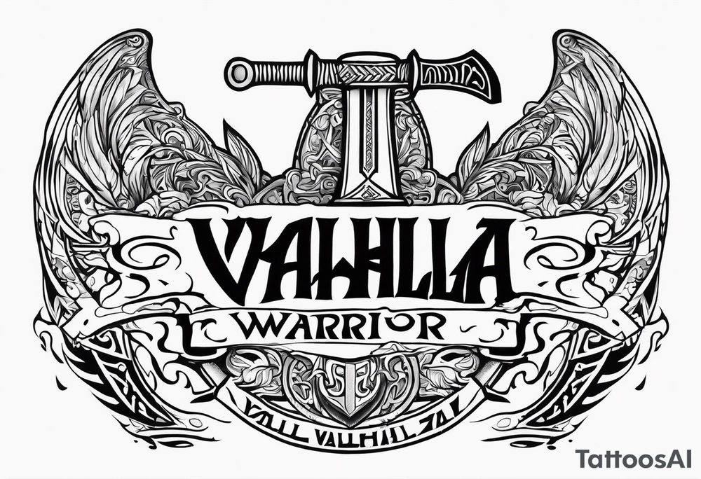 Valhalla  warrior soldier  Sword axe tattoo idea
