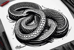 Black mamba snake tattoo idea