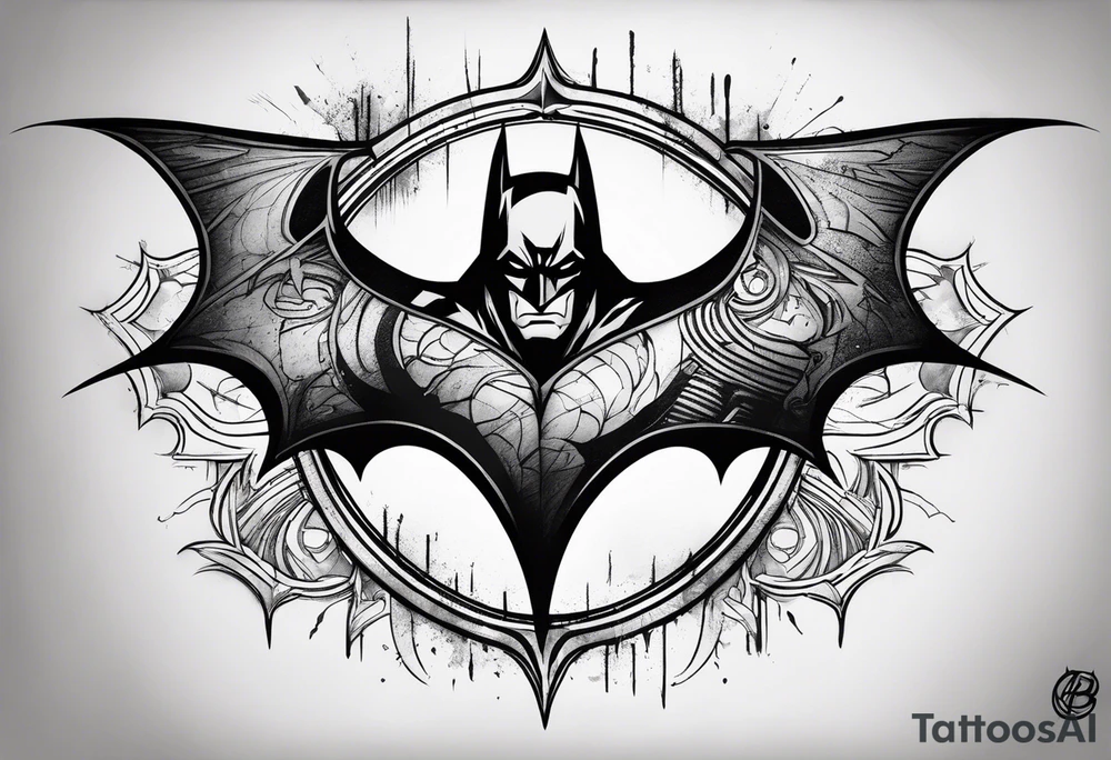 New batman symbol, grunge, sketchy tattoo idea