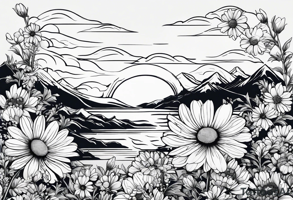 Chamomile simple tattoo idea