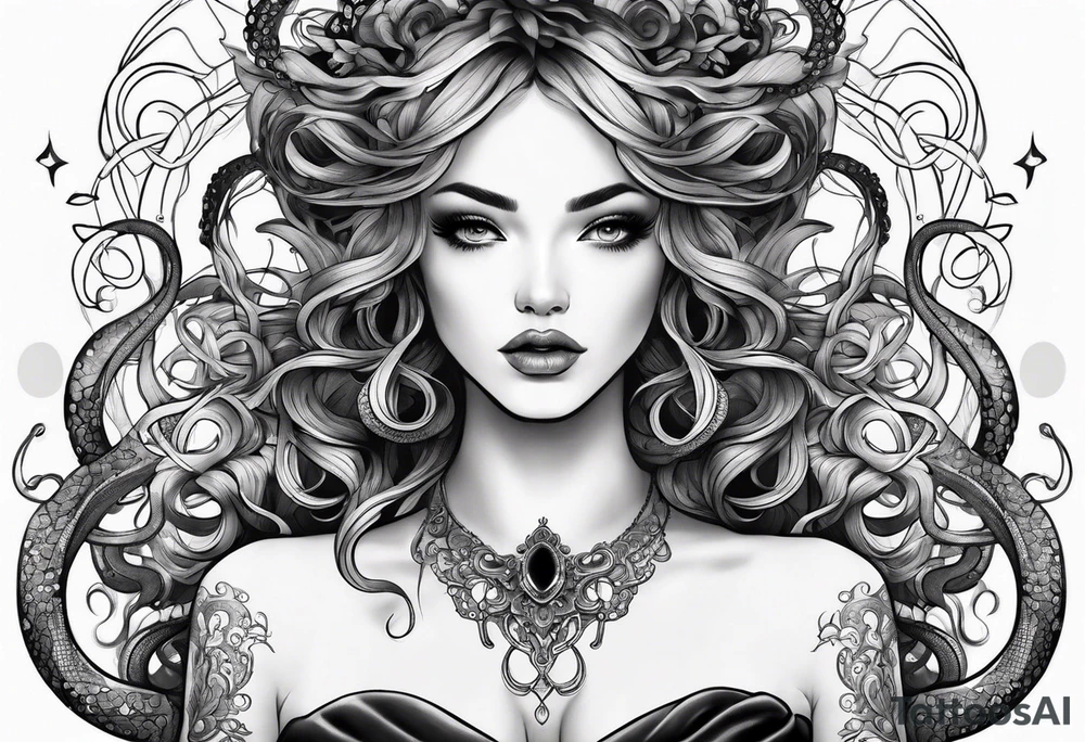 tentacles feminine tattoo idea