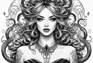 tentacles feminine tattoo idea
