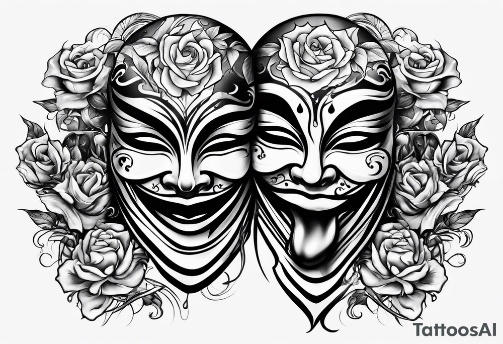 Tattoo Drama two Mask laugh and cry tattoo idea