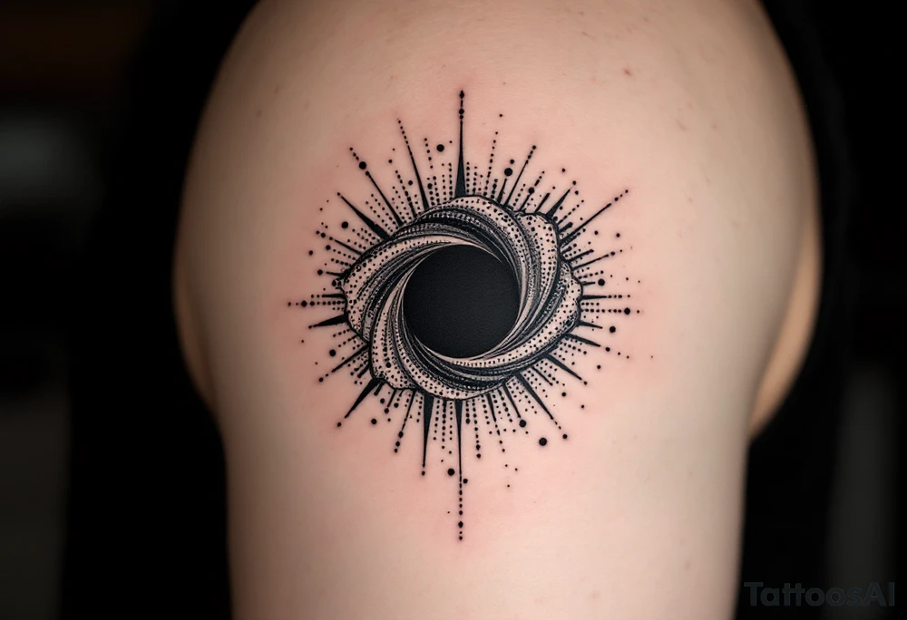 2 different worlds on both sides of a black hole tattoo idea
