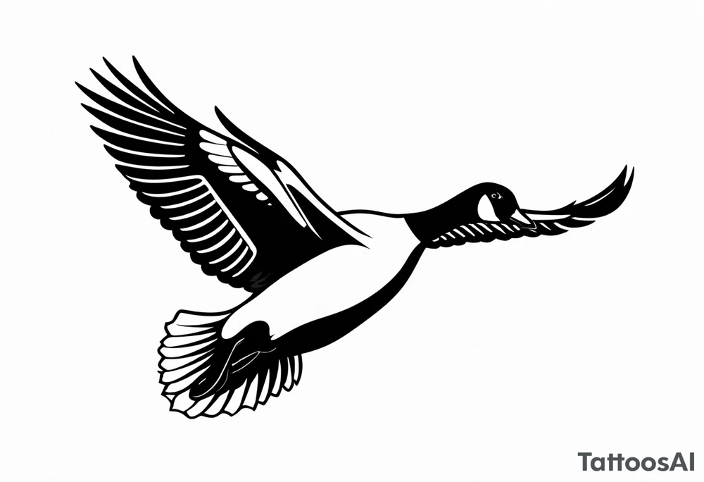 canadian goose shaking wings profile tattoo idea