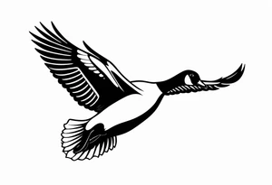 canadian goose shaking wings profile tattoo idea