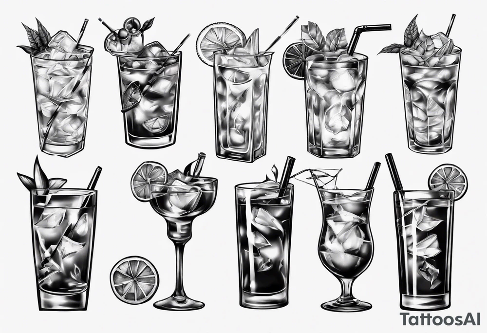 Cocktail tattoo idea