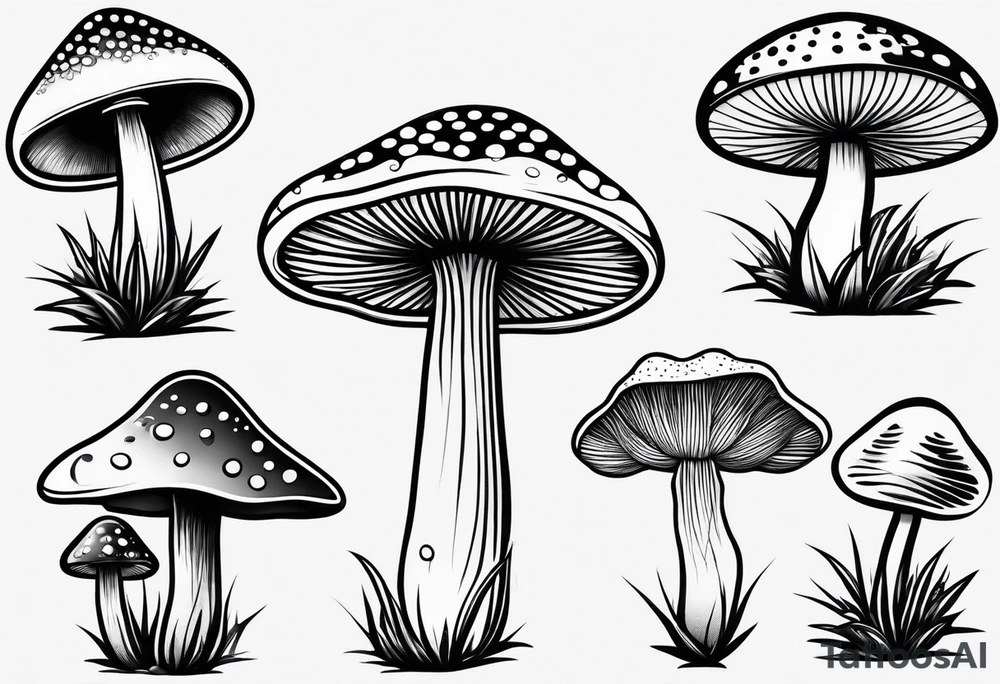 small mushroom tattoo idea