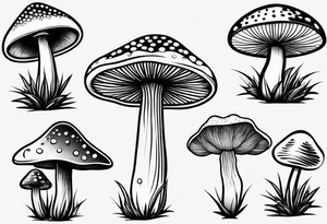 small mushroom tattoo idea