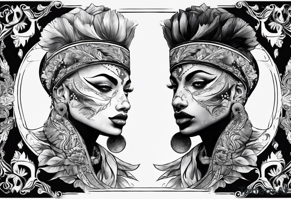 dolflamingo face tattoo idea