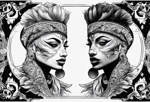 dolflamingo face tattoo idea