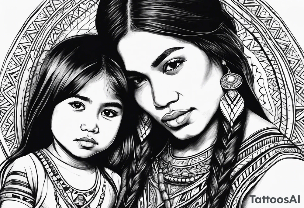 Indigenous girl with father tattoo idea