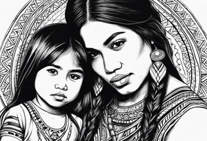 Indigenous girl with father tattoo idea