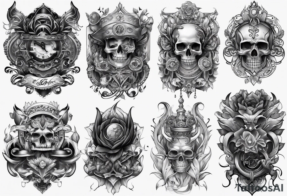 full sleeve mechanical tattoo idea