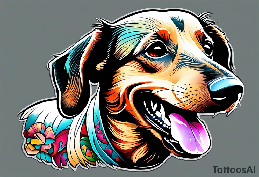 dachshund teeth tattoo idea
