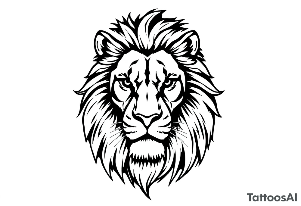 powerful majestic lion, close-up tattoo idea