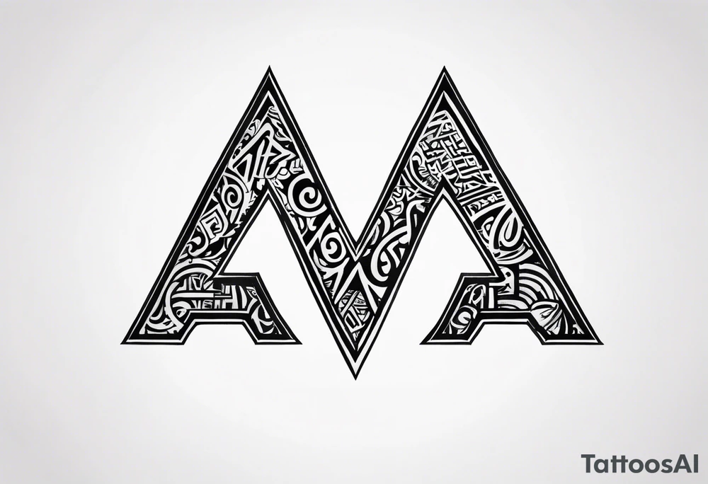 the letters A W R in the middle of a ninja headband tattoo idea