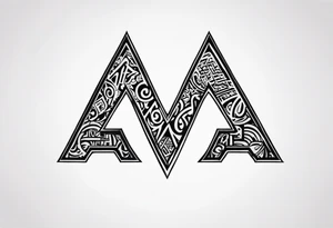 the letters A W R in the middle of a ninja headband tattoo idea