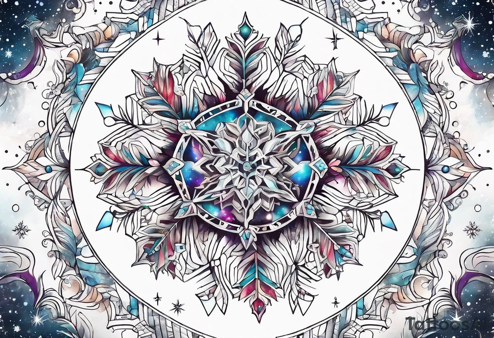 Constellation, animal, snowflake tattoo idea