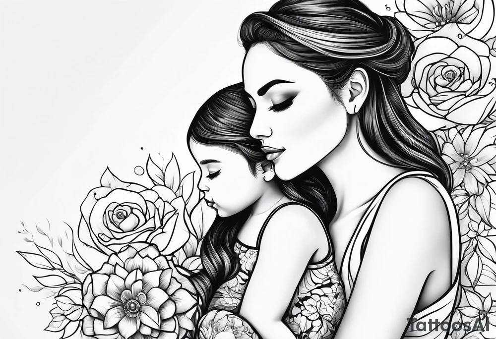 mom and child tattoo idea