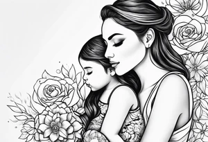 mom and child tattoo idea