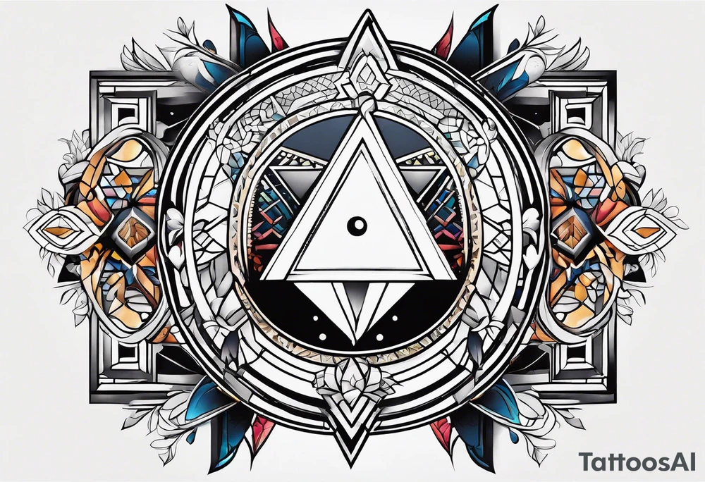 free masonry symbol , rectangle tattoo idea